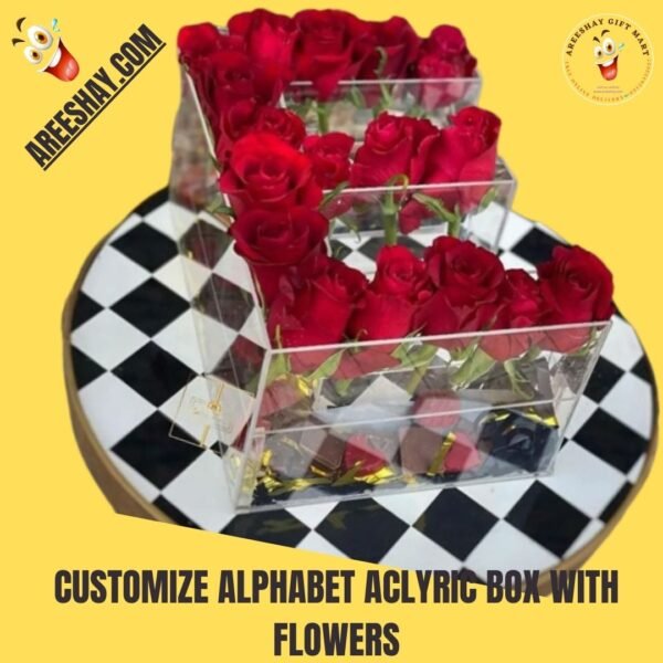 customize alphabet acrylic box with flowers