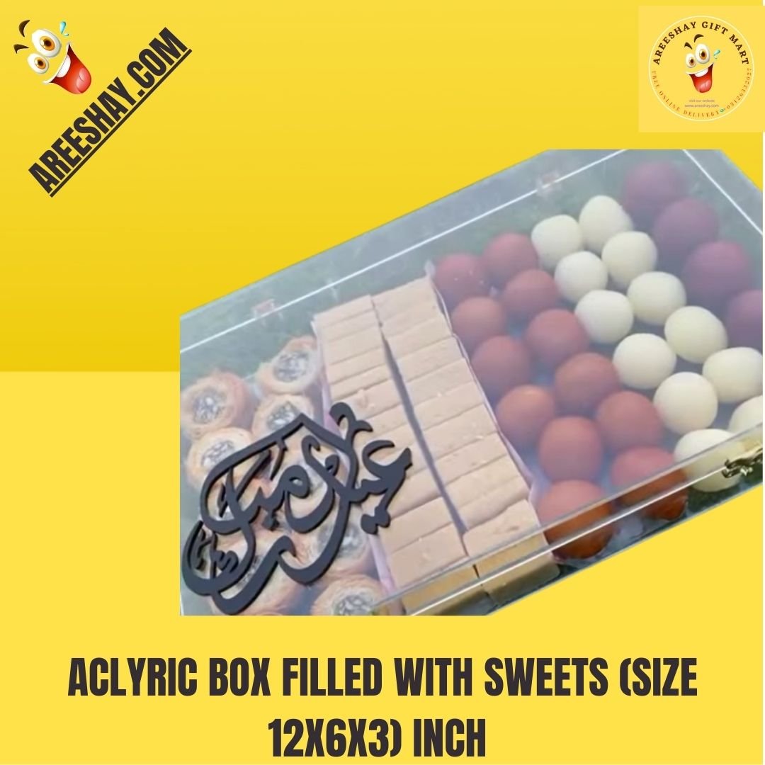 ACRYLIC BOX FILLED WITH SWEETS (SIZE 12X6X3) INCH | Send Gifts To