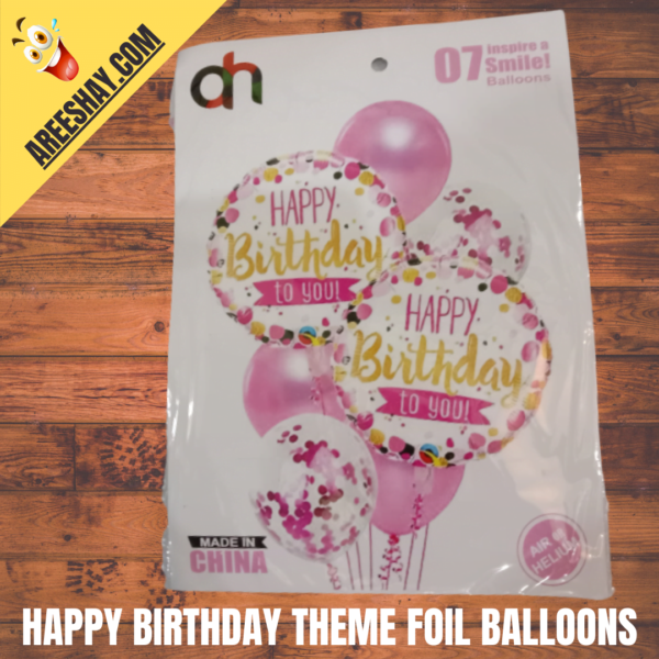 Happy Birthday Pink Theme Balloons Pack