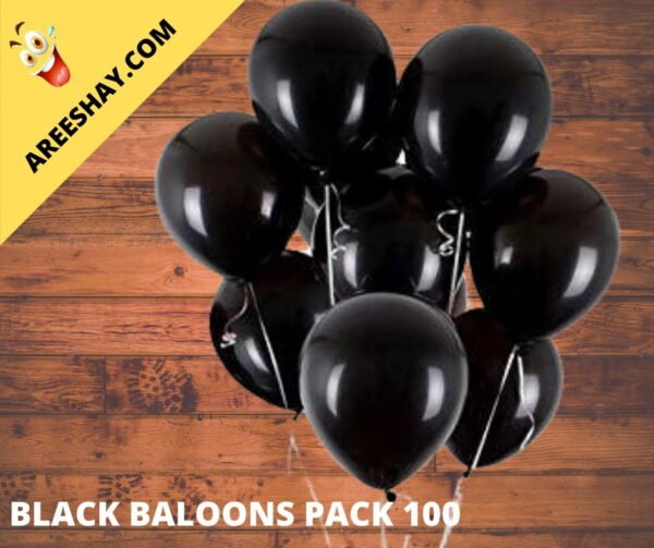 PACK OF 100 BLACK BALLOONS