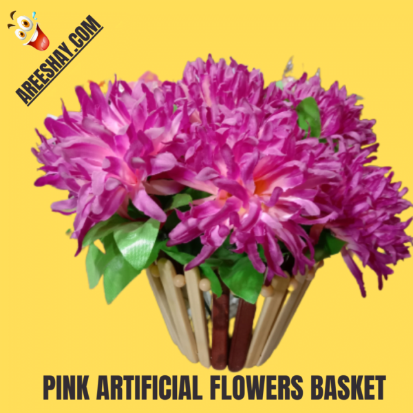 PINK ARTIFICIAL FLOWERS BASKETS