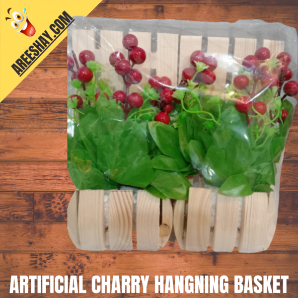 ARTIFICIAL CHERRY HANGING BASKET