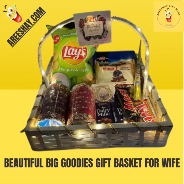 BEAUTIFUL BIG GOODIES GIFT BASKET FOR WIFE