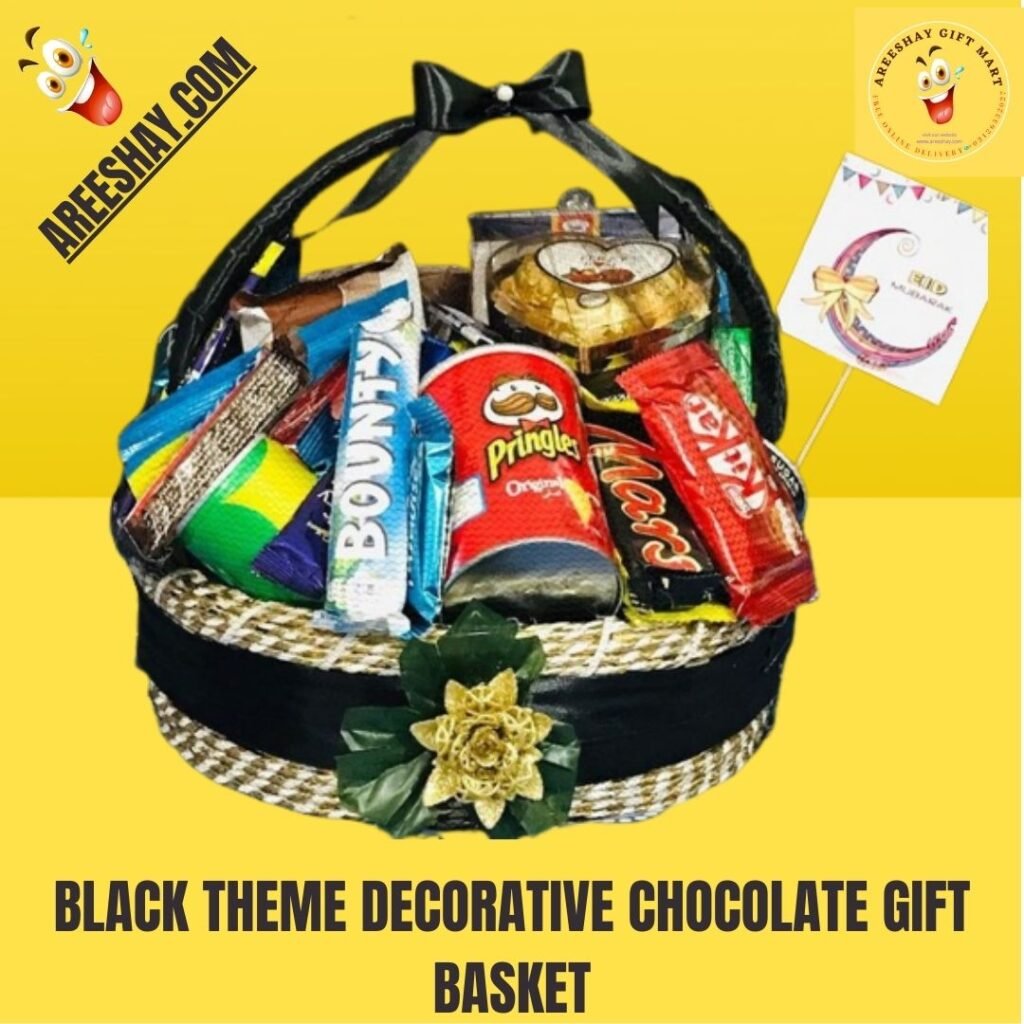 BLACK THEME DECORATIVE CHOCOLATE GIFT BASKET Send Gifts To Pakistan