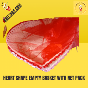 HEART SHAPE EMPTY BASKET WITH NET PACK