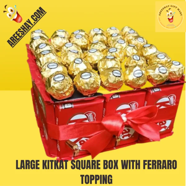 LARGE KITKAT SQUARE BOX WITH FERRARO TOPPING