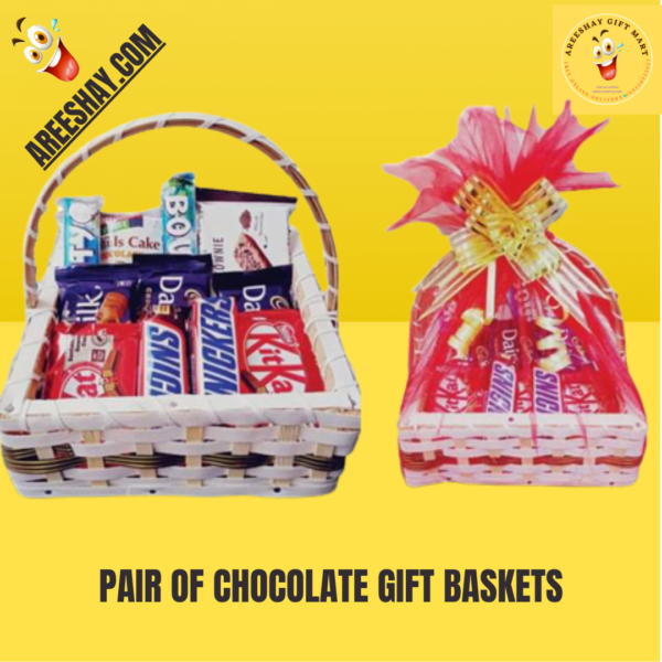 PAIR OF CHOCOLATE GIFT BASKETS