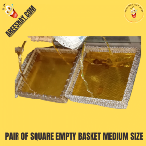 PAIR OF SQUARE EMPTY BASKETS MEDIUM SIZE