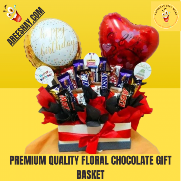 PREMIUM QUALITY FLORAL CHOCOLATE GIFT BASKET