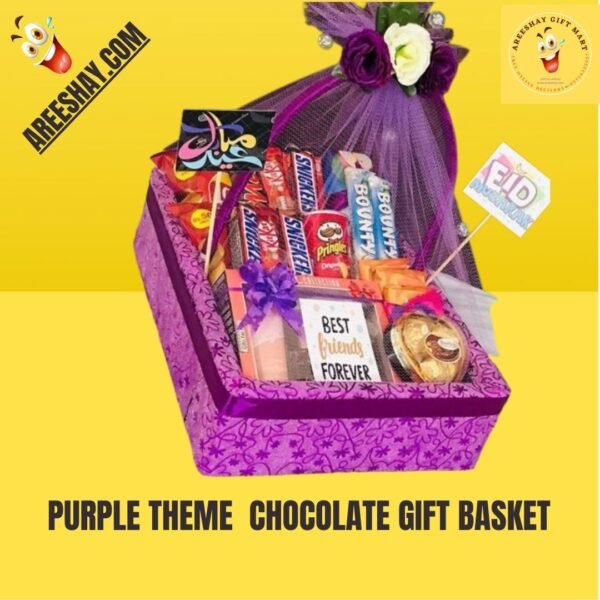 PURPLE THEME CHOCOLATE GIFT BASKET