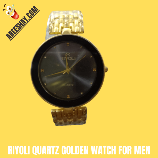 RIYOLI QUARTZ GOLDEN WATCH FOR MEN