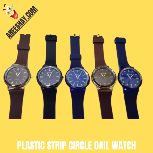 PLASTIC STRIP CIRCLE DAIL WATCH