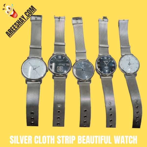 SILVER CLOTH STRIP BEAUTIFUL WATCH