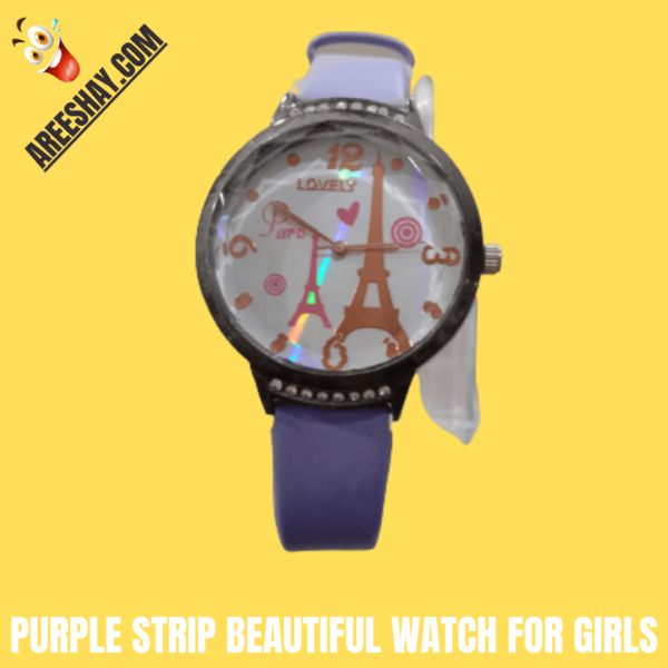 PURPLE STRIP BEAUTIFUL WATCH FOR GIRLS