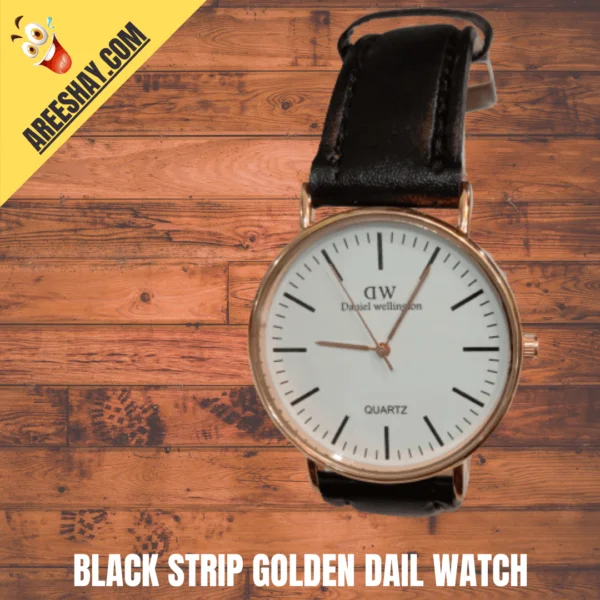 BLACK STRIP GOLDEN DAIL WATCH