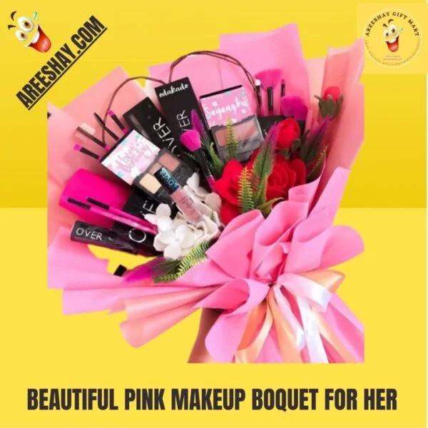 BEAUTIFUL PINK MAKEUP BOQUET FOR HER