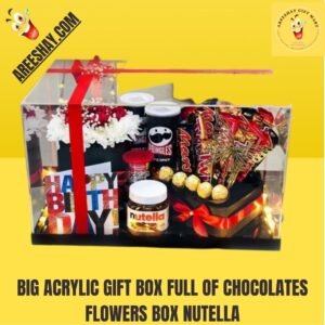 BIG ACRYLIC GIFT BOX FULL OF CHOCOLATES FLOWERS BOX NUTELLA