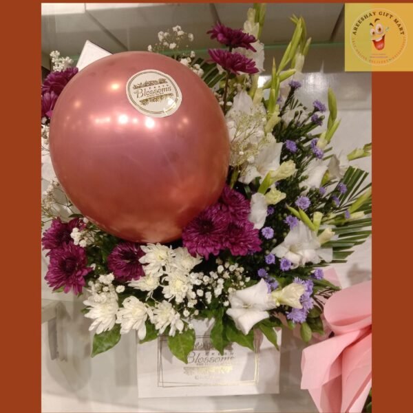 BIG SIZE PREMIUM FRESH FLOWERS WITH BALLOON GIFT HAMPER BOUQUET