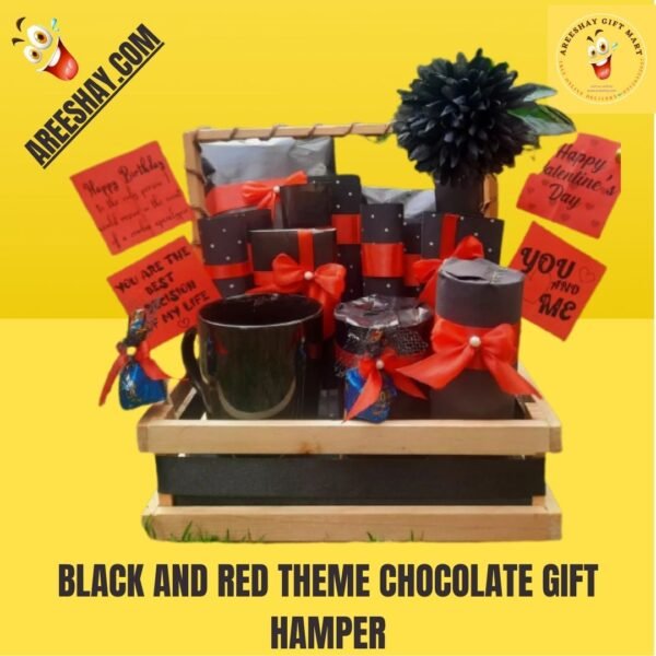 BLACK AND RED THEME CHOCOLATE GIFT HAMPER