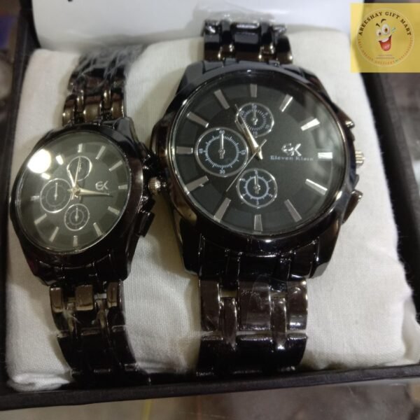 BLACK COUPLE WRIST WATCH PAIR