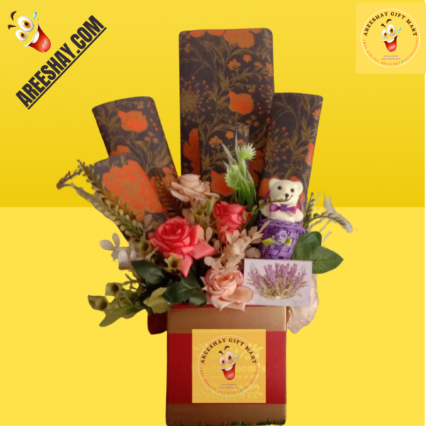 FRESH FLOWERS GIFT HAMPER WITH TEDDY FROM FRESH BLOOMS MULTAN