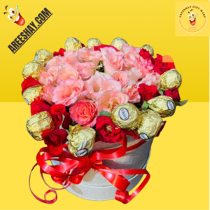 MIX FRESH FLOWERS BOX WITH CHOCOLATES