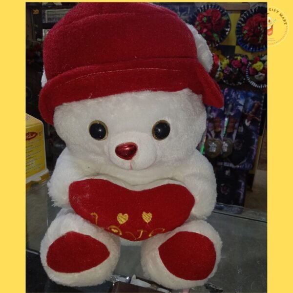 RED HAT WHITE TEDDY BEAR