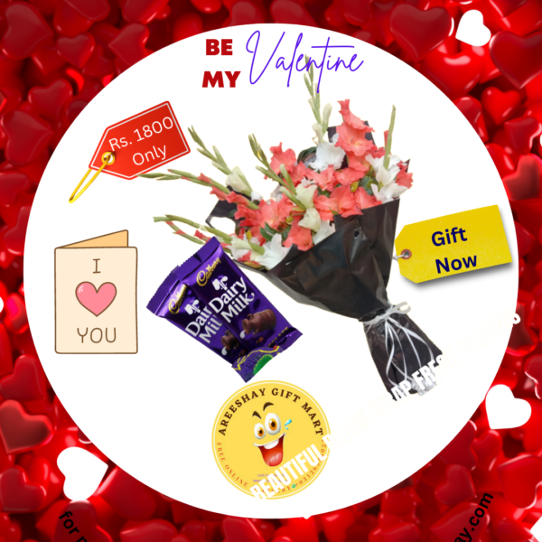 BLACK WRAPING BEAUTIFUL FLOWERS BOUQUET WITH TWO CHOCOLATES