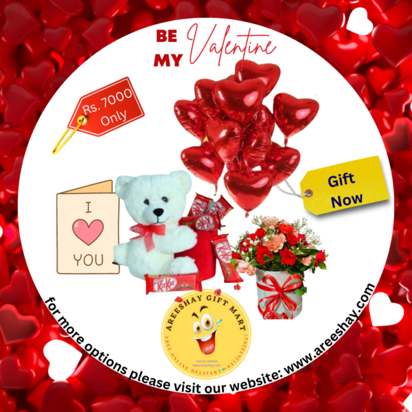 RED HEART BALLOONS KITKAT BUCKET TEDDY BEARS