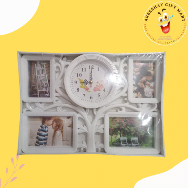 FAIMILY PHOTO FRAME WITH CLOCK