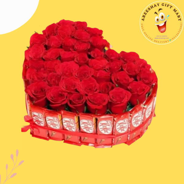 KITKAT CHOCOLATE HEART SHAPE FLOWERS GIFT PACK