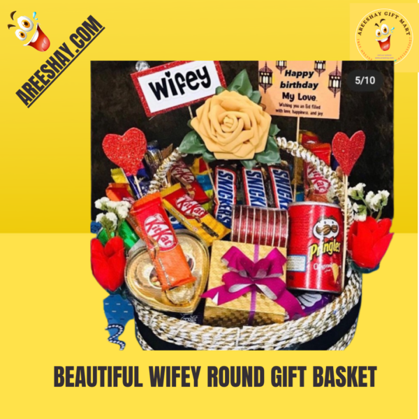 BEAUTIFUL WIFEY ROUND GIFT BASKET