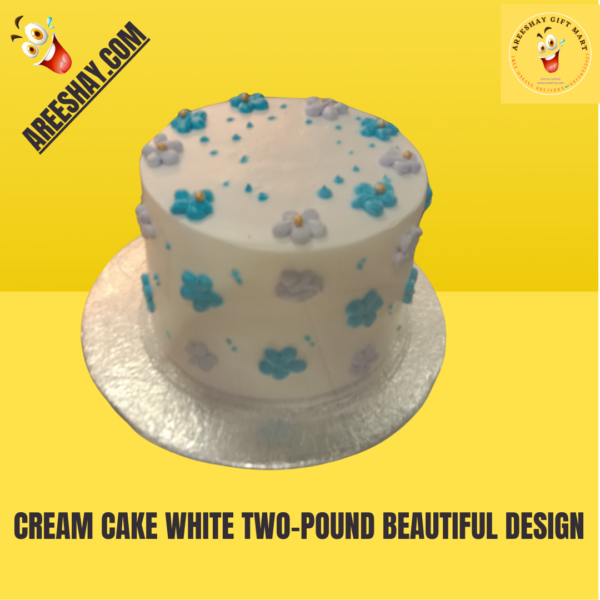 CREAM CAKE WHITE TWO-POUND BEAUTIFUL DESIGN