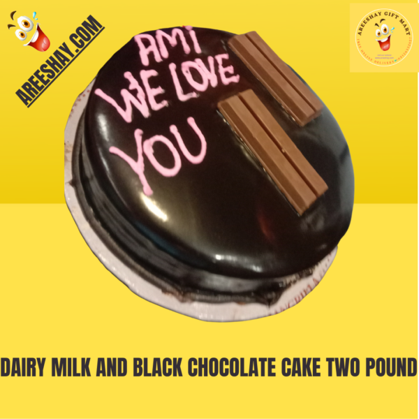 DAIRY MILK AND BLACK CHOCOLATE CAKE TWO POUND