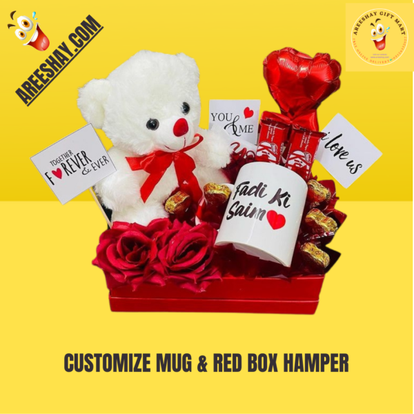 CUSTOMIZE MUG & RED BOX HAMPER