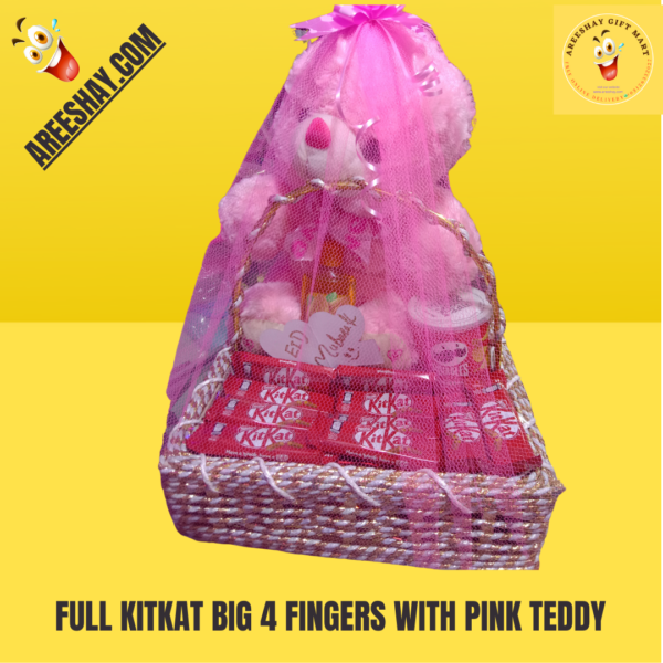 FULL KITKAT BIG 4 FINGERS WITH PINK TEDDY