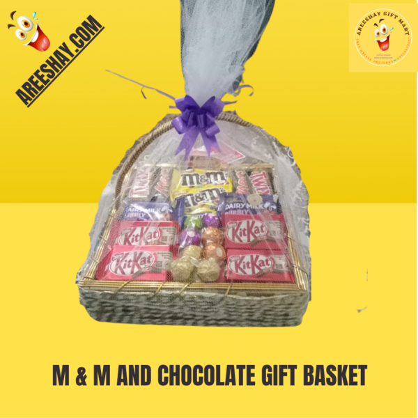 M & M AND CHOCOLATE GIFT BASKET