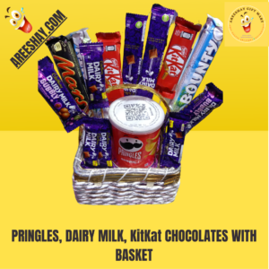 PRINGLES, DAIRY MILK, KitKat CHOCOLATES WITH BASKET